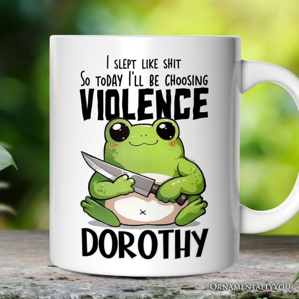 Cute Frog Morning Melee Personalized Mug With Custom Name Cute Frog Morning Melee Personalized Mug With Custom Name