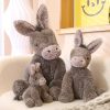 Cute Grey Donkey Plush Toy - Soft Stuffed Animal for Babies & Kids