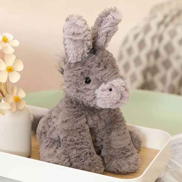 Cute Grey Donkey Plush Toy - Soft Stuffed Animal for Babies & Kids