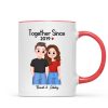 Cute Illustration Couple Together Since Gift For Him For Her Personalized Mug Cute Illustration Couple Together Since Gift For Him For Her Personalized Mug