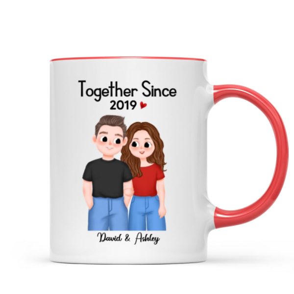 Cute Illustration Couple Together Since Gift For Him For Her Personalized Mug Cute Illustration Couple Together Since Gift For Him For Her Personalized Mug