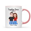 Cute Illustration Couple Together Since Gift For Him For Her Personalized Mug Cute Illustration Couple Together Since Gift For Him For Her Personalized Mug