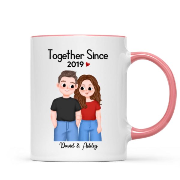Cute Illustration Couple Together Since Gift For Him For Her Personalized Mug Cute Illustration Couple Together Since Gift For Him For Her Personalized Mug
