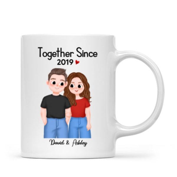 Cute Illustration Couple Together Since Gift For Him For Her Personalized Mug Cute Illustration Couple Together Since Gift For Him For Her Personalized Mug