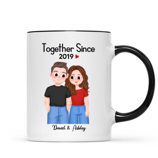 Cute Illustration Couple Together Since Gift For Him For Her Personalized Mug Cute Illustration Couple Together Since Gift For Him For Her Personalized Mug