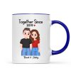 Cute Illustration Couple Together Since Gift For Him For Her Personalized Mug Cute Illustration Couple Together Since Gift For Him For Her Personalized Mug