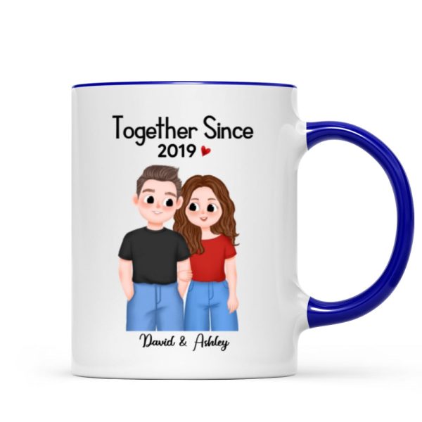 Cute Illustration Couple Together Since Gift For Him For Her Personalized Mug Cute Illustration Couple Together Since Gift For Him For Her Personalized Mug