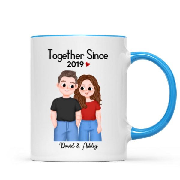 Cute Illustration Couple Together Since Gift For Him For Her Personalized Mug Cute Illustration Couple Together Since Gift For Him For Her Personalized Mug