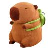 Cute Kawaii Capybara Plush Toy with Turtle Bag - Fluffy Strawberry Cap Gift