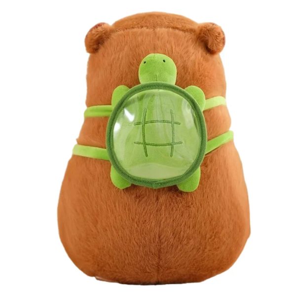 Cute Kawaii Capybara Plush Toy with Turtle Bag - Fluffy Strawberry Cap Gift