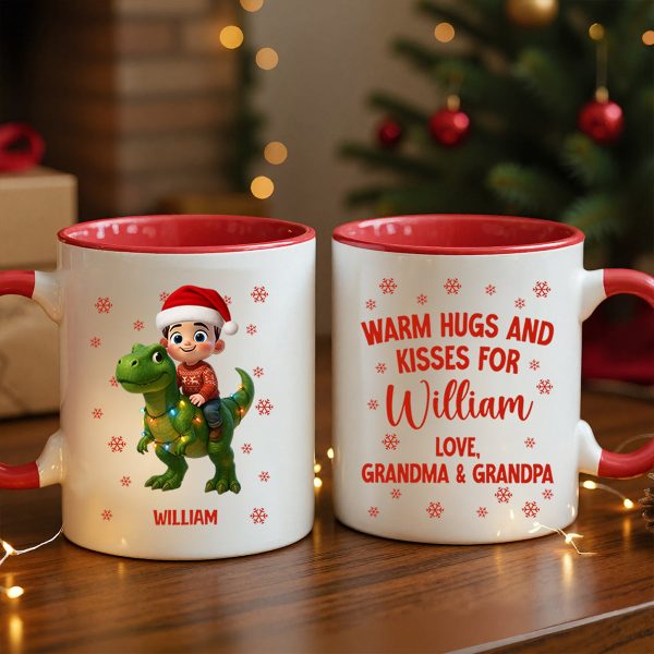 Cute Kid With Dinosaur Christmas Personalized Mug Cute Kid With Dinosaur Christmas Personalized Mug
