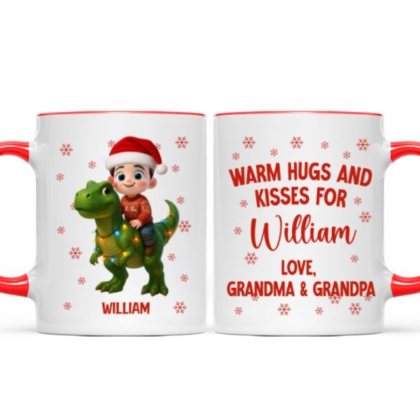 Cute Kid With Dinosaur Christmas Personalized Mug Cute Kid With Dinosaur Christmas Personalized Mug