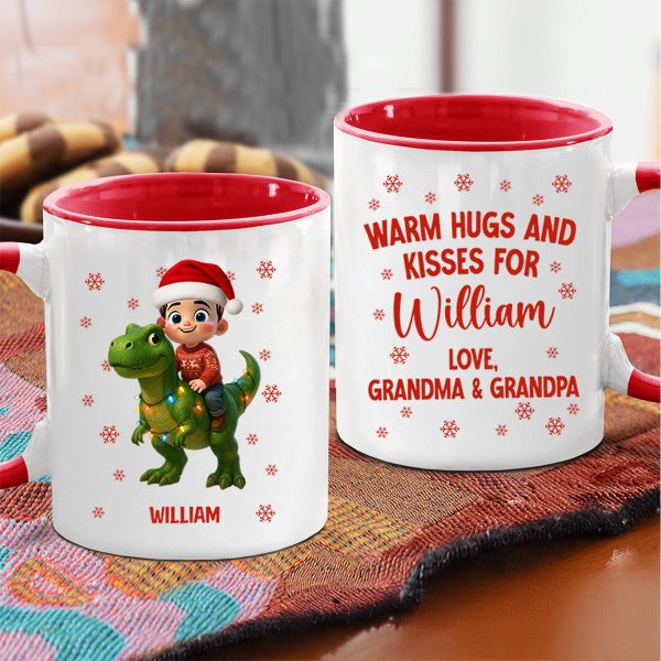 Cute Kid With Dinosaur Christmas Personalized Mug Cute Kid With Dinosaur Christmas Personalized Mug