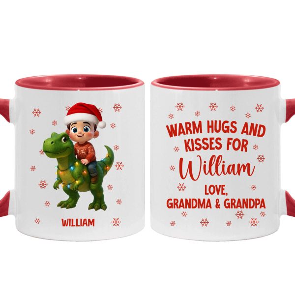 Cute Kid With Dinosaur Christmas Personalized Mug Cute Kid With Dinosaur Christmas Personalized Mug
