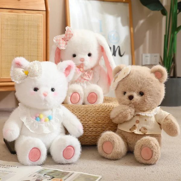 Cute Plush Fox, Cat, Rabbit & Bear Toys - Soft Stuffed Animal Gifts