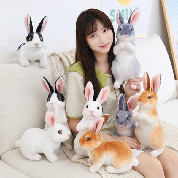 Cute Plush Rabbit Doll - Adorable Squat & Standing Huggable Gift for All Ages Cute Plush Rabbit Doll - Adorable Squat & Standing Huggable Gift for All Ages