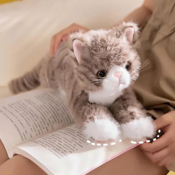 Cute Plush Simulation Cat Toys - Soft, Realistic, 5 Colors