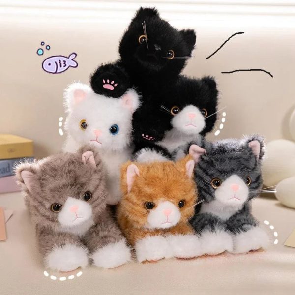 Cute Plush Simulation Cat Toys - Soft, Realistic, 5 Colors