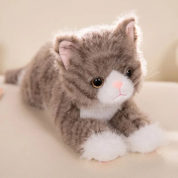 Cute Plush Simulation Cat Toys - Soft, Realistic, 5 Colors