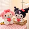 Cute Sanrio Kuromi & My Melody Plush Dolls - Adorable Strawberry Pillows!
