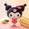 Cute Sanrio Kuromi & My Melody Plush Dolls - Adorable Strawberry Pillows!