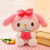 Cute Sanrio Kuromi & My Melody Plush Dolls - Adorable Strawberry Pillows!