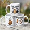 Cute Sitting Cats Good Morning Human Personalized Mug
