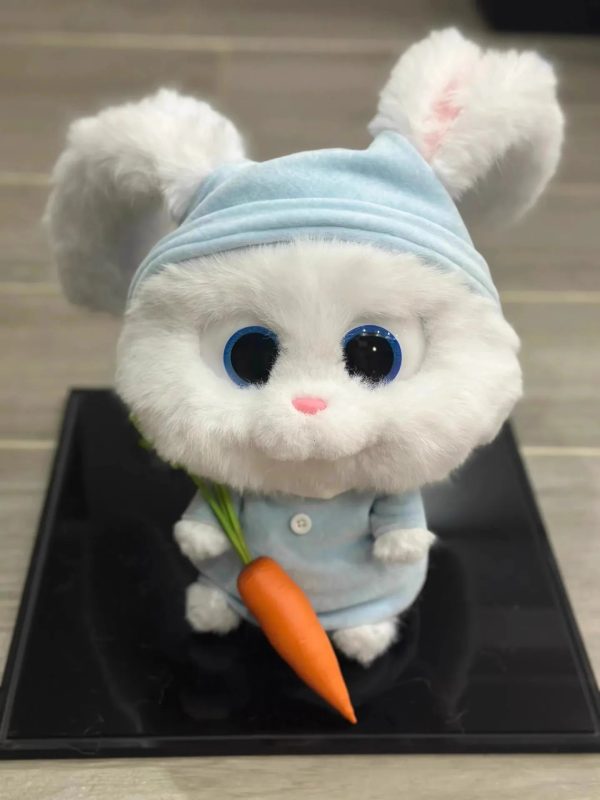 Cute Snowball Plush Toy - Movable Ears & Carrots