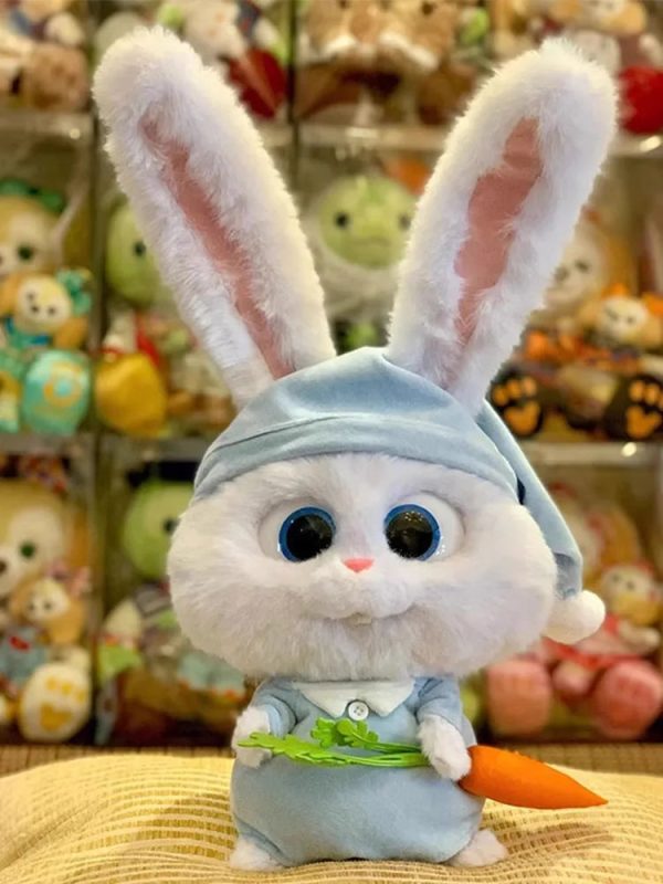 Cute Snowball Plush Toy - Movable Ears & Carrots