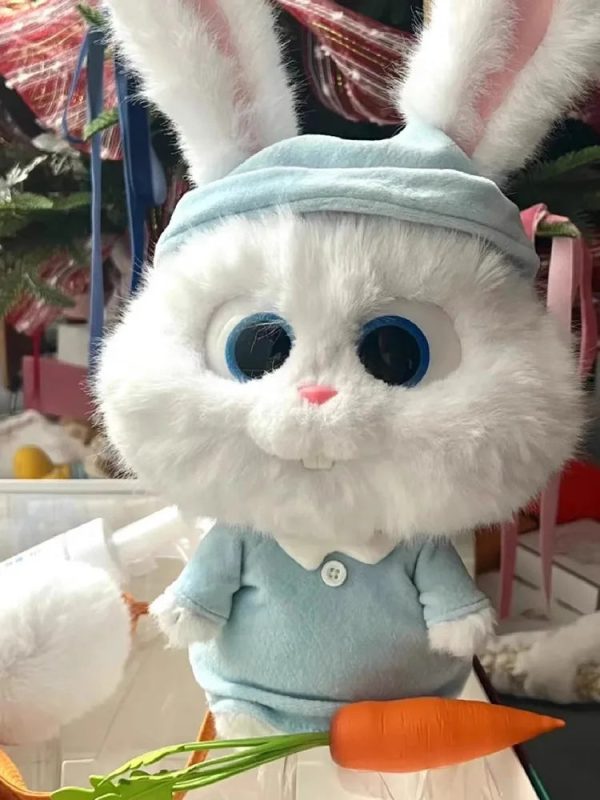 Cute Snowball Plush Toy - Movable Ears & Carrots