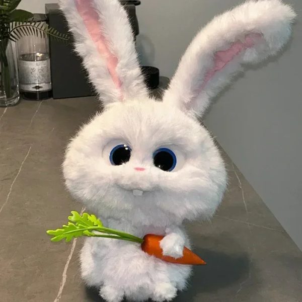 Cute Snowball Plush Toy - Movable Ears & Carrots