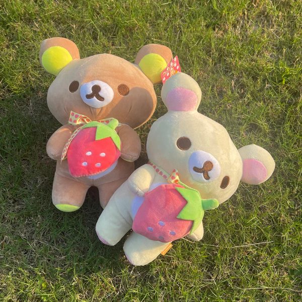 Cute Strawberry Rilakkuma Plush Toy - Adorable Soft Teddy Bear Gift