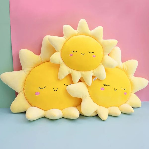 Cute Sun Cloud Plush Pillow - Soft, Creative Toy for Kids' Home Decor