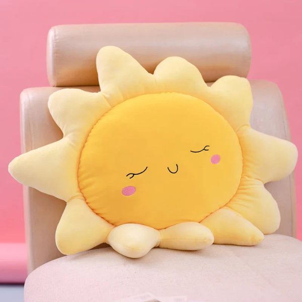 Cute Sun Cloud Plush Pillow - Soft, Creative Toy for Kids' Home Decor