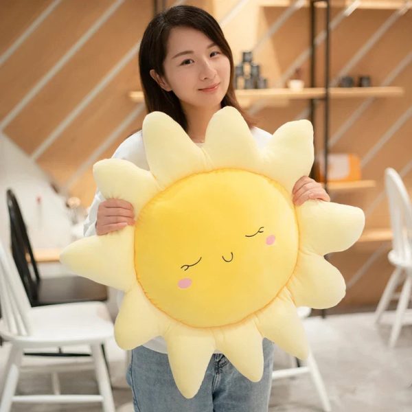 Cute Sun Cloud Plush Pillow - Soft, Creative Toy for Kids' Home Decor