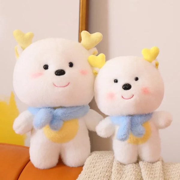 Cute White Dragon Plush Toy with Scarf - Perfect New Year Gift!