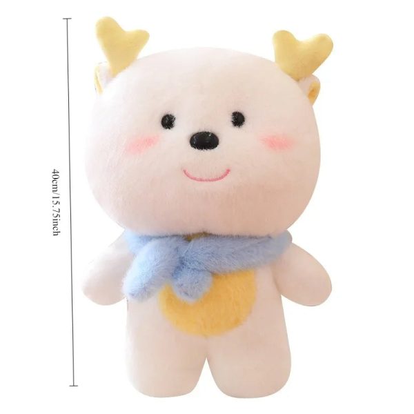 Cute White Dragon Plush Toy with Scarf - Perfect New Year Gift!