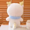 Cute White Dragon Plush Toy with Scarf - Perfect New Year Gift!