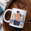 Dad All Day Daddy All Night, Personalized Couple White Mug