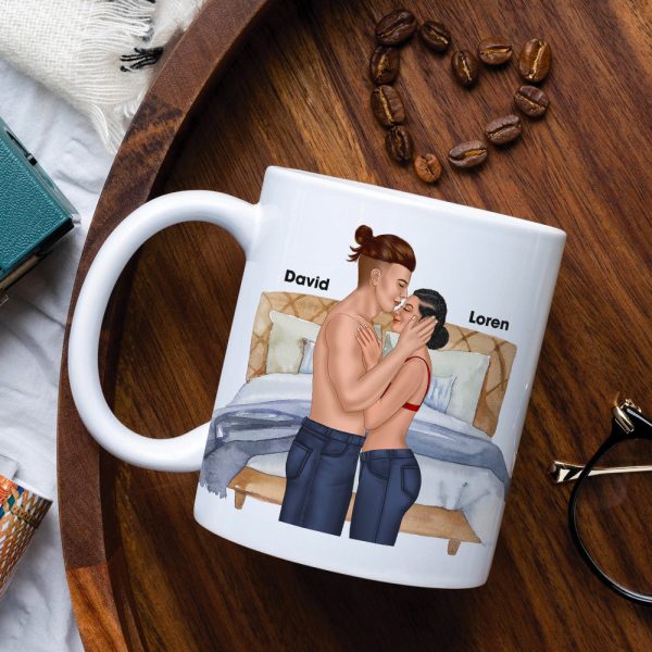 Dad All Day Daddy All Night, Personalized Couple White Mug
