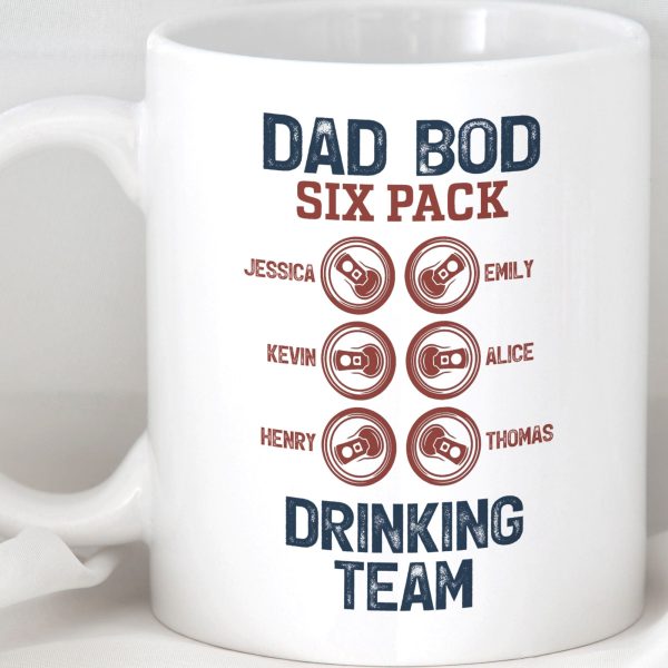 Dad Bod Six Pack Drinking Team Personalized Custom Family Mug C320 Dad Bod Six Pack Drinking Team Personalized Custom Family Mug C320