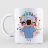Dad Carrying Doll Kids On Shoulder In The Amusement Park Father's Day Gift For Daddy Personalized Mug Dad Carrying Doll Kids On Shoulder In The Amusement Park Father's Day Gift For Daddy Personalized Mug
