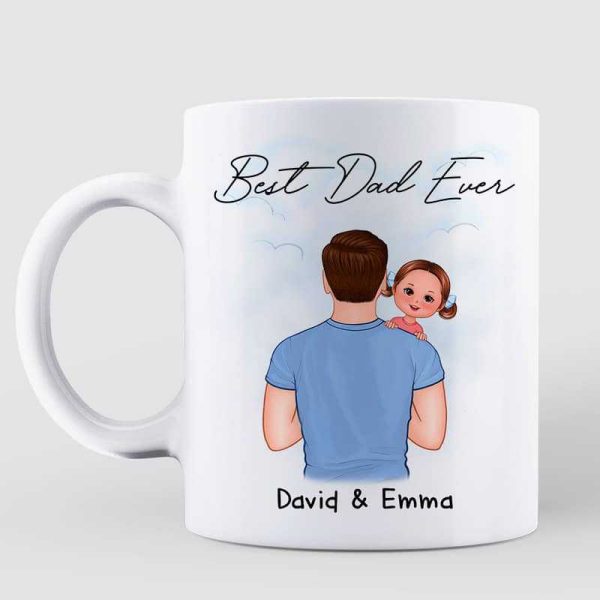 Dad Carrying Kids On Shoulder Personalized Mug, Father's Day Gift For Dad, Husband Dad Carrying Kids On Shoulder Personalized Mug, Father's Day Gift For Dad, Husband