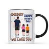 Dad Daughter Son Walking Back View Personalized Mug