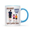 Dad Daughter Son Walking Back View Personalized Mug