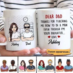 Dad Daughter Thanks For Teaching Me Gift Personalized Mug