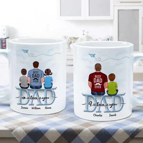 Dad Grandpa And Kids On Text Personalized Mug, Father's Day Gift For Dad, Grandpa, Husband Dad Grandpa And Kids On Text Personalized Mug, Father's Day Gift For Dad, Grandpa, Husband
