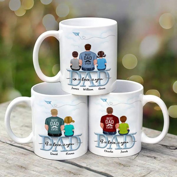 Dad Grandpa And Kids On Text Personalized Mug, Father's Day Gift For Dad, Grandpa, Husband Dad Grandpa And Kids On Text Personalized Mug, Father's Day Gift For Dad, Grandpa, Husband