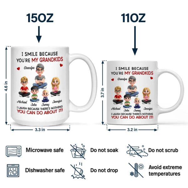 Dad Grandpa I Smile Because You Are My Daughters Sons Grandkids - Personalized Mug Dad Grandpa I Smile Because You Are My Daughters Sons Grandkids - Personalized Mug