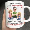Dad Grandpa I Smile Because You Are My Daughters Sons Grandkids - Personalized Mug Dad Grandpa I Smile Because You Are My Daughters Sons Grandkids - Personalized Mug